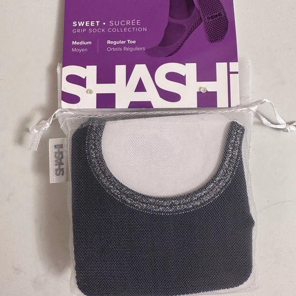 Shashi Mary Jane black/silver grip socks- multiple sizes - Picture 2 of 3